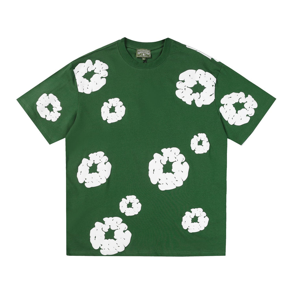 DENIM TEARS All-Over White Flower Print T-Shirt — front