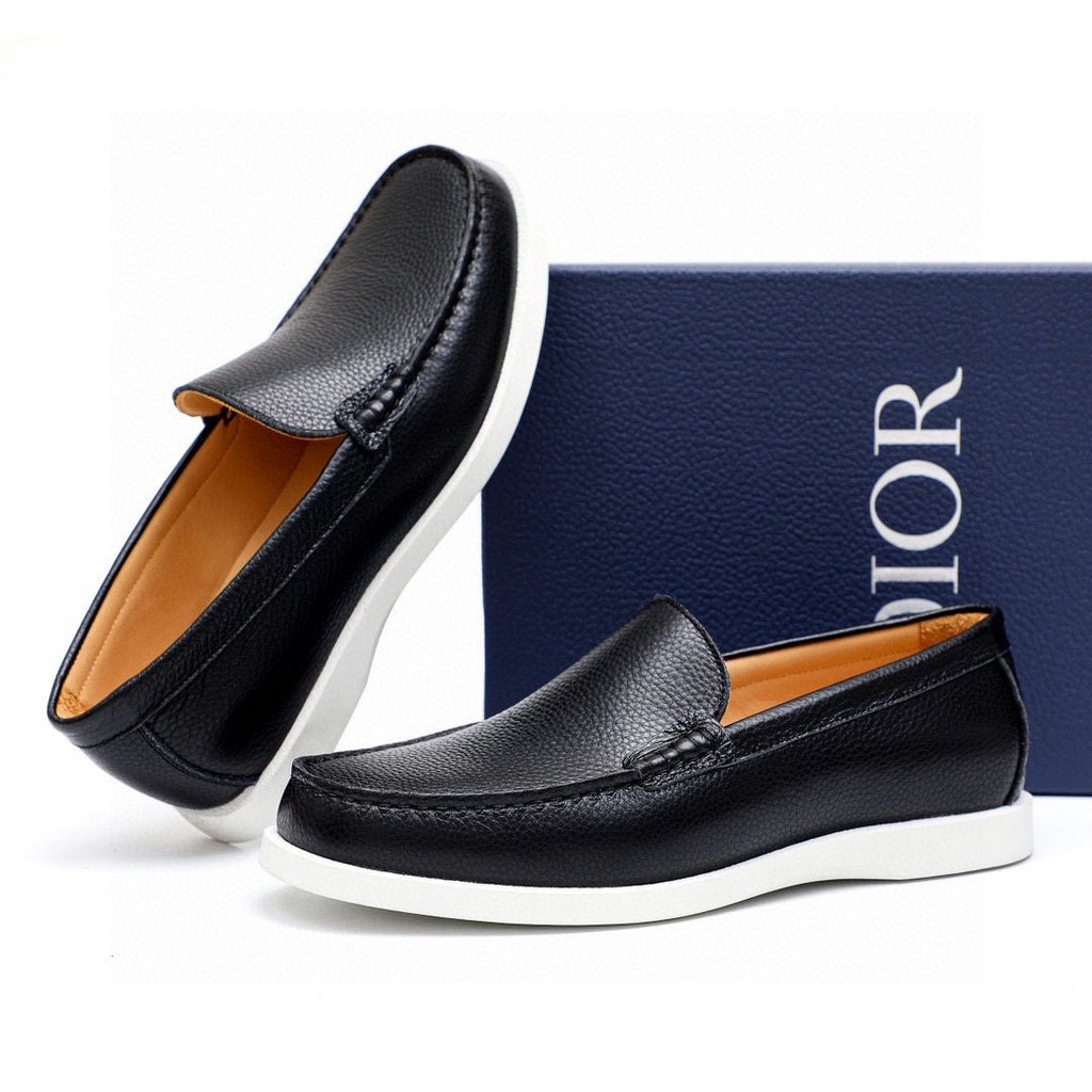 Dior Pebble-Grain Slip-On Shoes — front