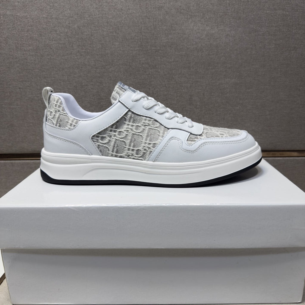 Dior Men's Patterned Panel Low-Top Sneakers — front