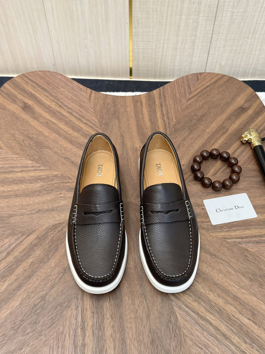 Dior Men's Contrast-Sole Slip-On Loafers — front