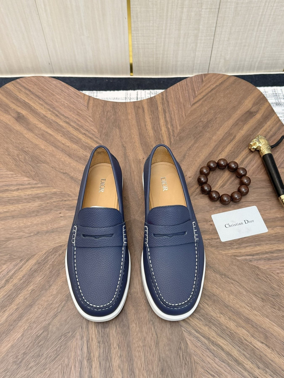 Dior Men's Contrast-Sole Slip-On Loafers — front