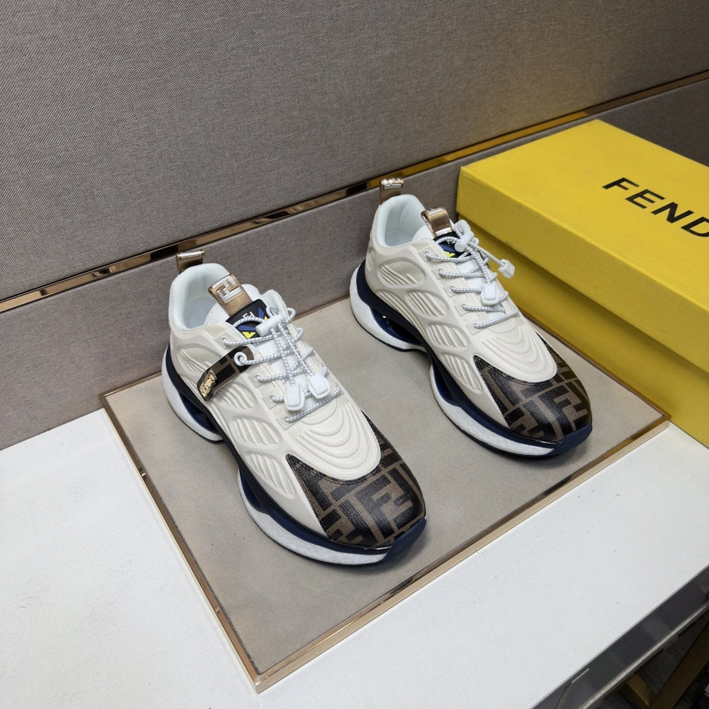 Fendi Patterned Toe Low-Top Sneakers — front