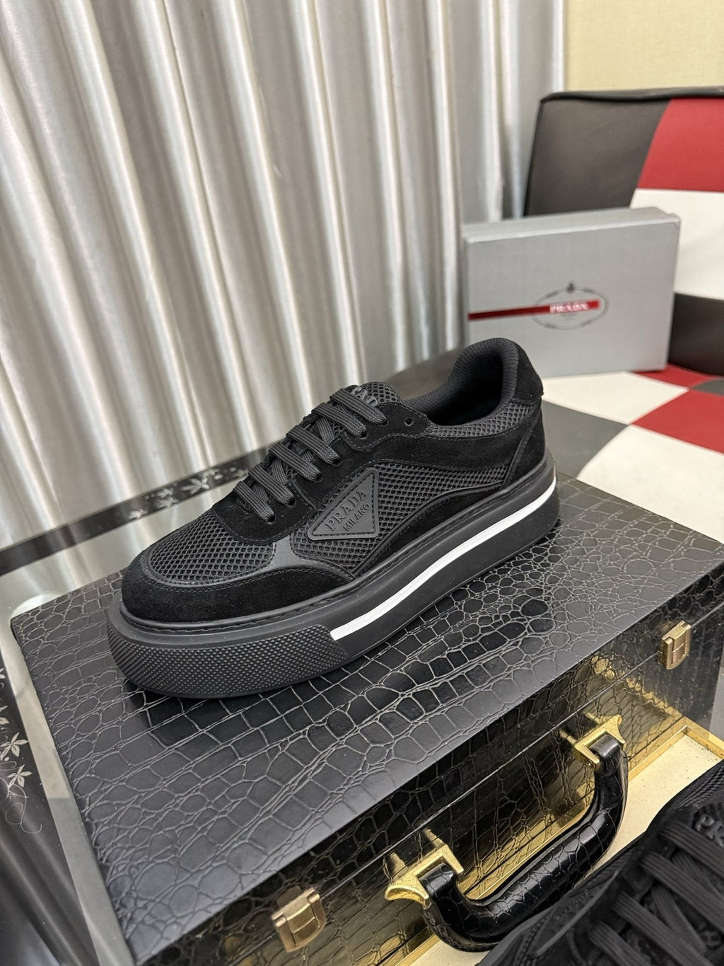Prada Low-Top Mesh Sneakers — front