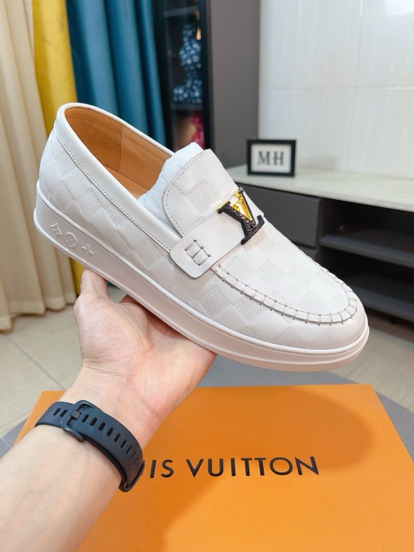 Louis Vuitton Check-Pattern Loafers — model