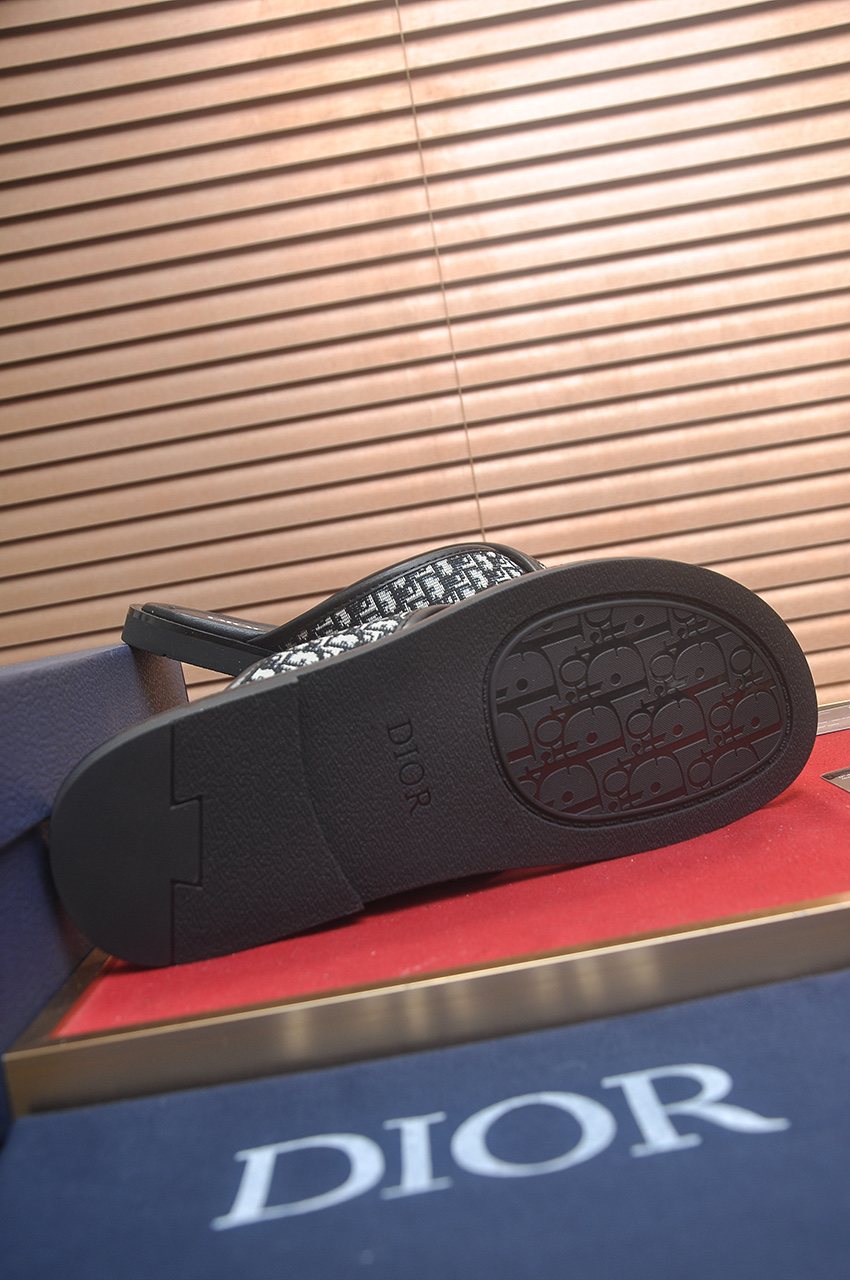 Dior Monogram Crossover Slide Sandals — detail