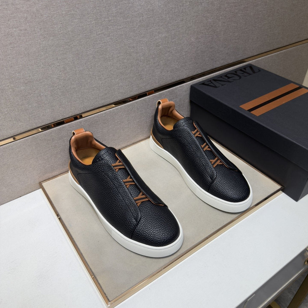 ZEGNA Textured Low-Top Sneakers — front