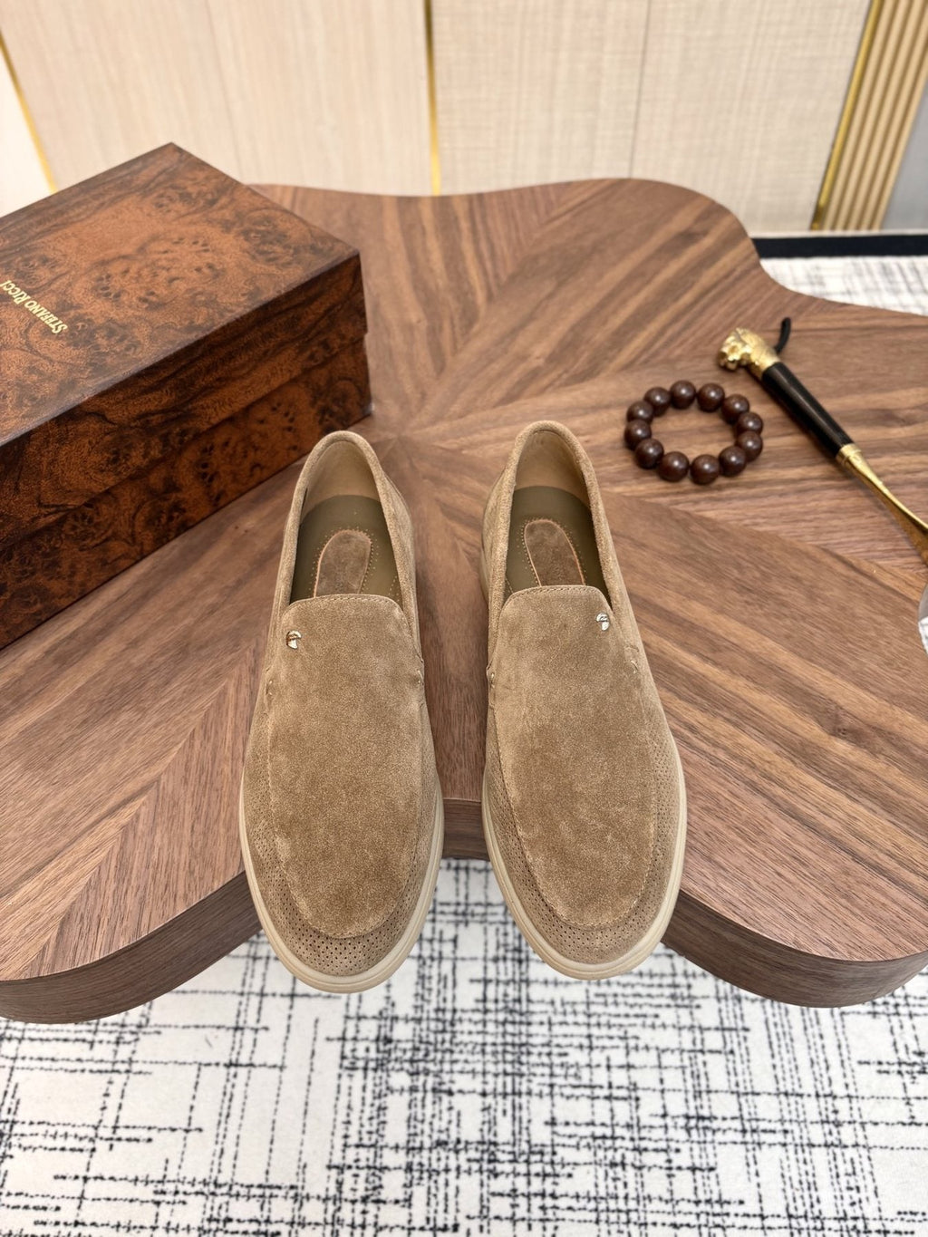 Stefano Ricci Perforated Slip-On Shoes — front