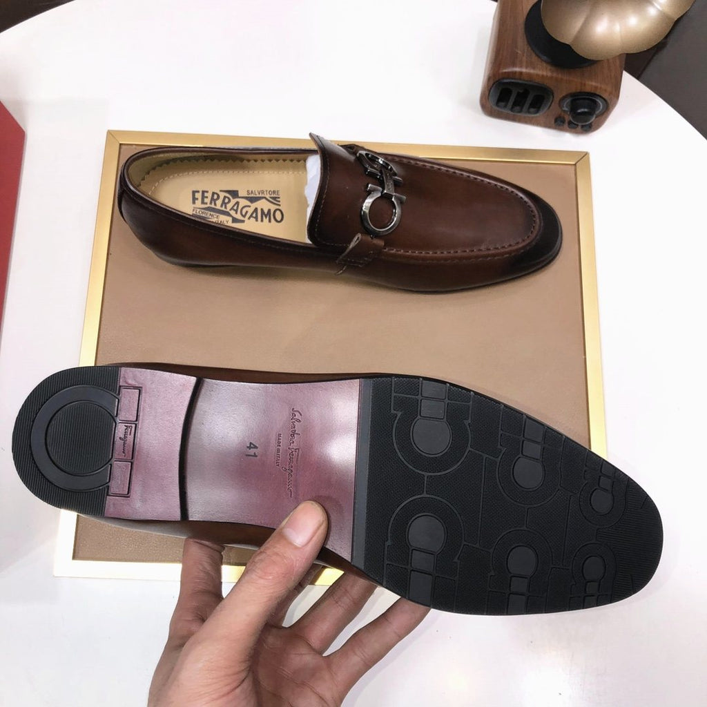 Ferragamo Metal Ring Loafers — front