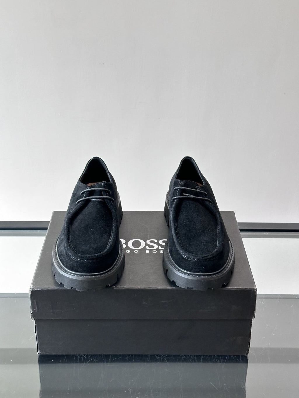 BOSS Suede Lug Sole Derby Shoes — front