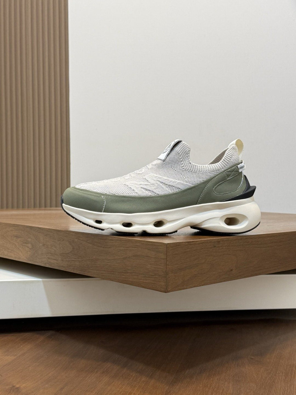 Moncler Off-White Slip-On Sneakers — front