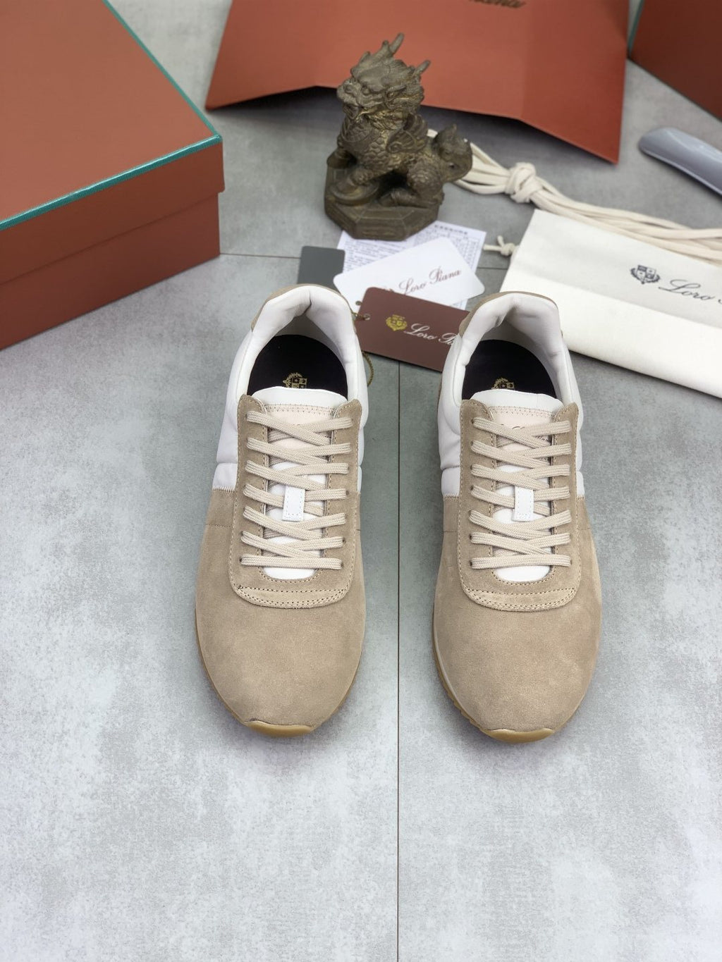 Loro Piana Black Low-Top Sneakers — front