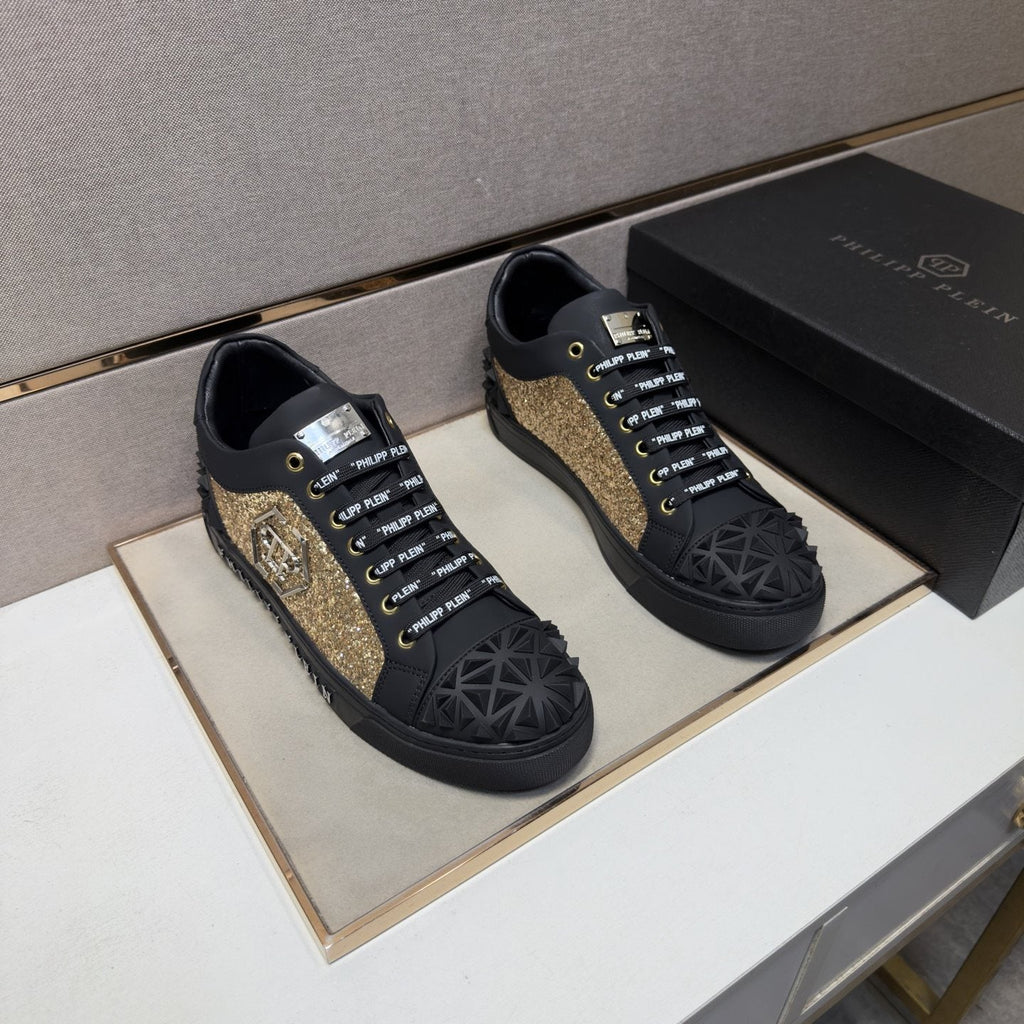 Philipp Plein Textured Logo High-Top Sneakers — front