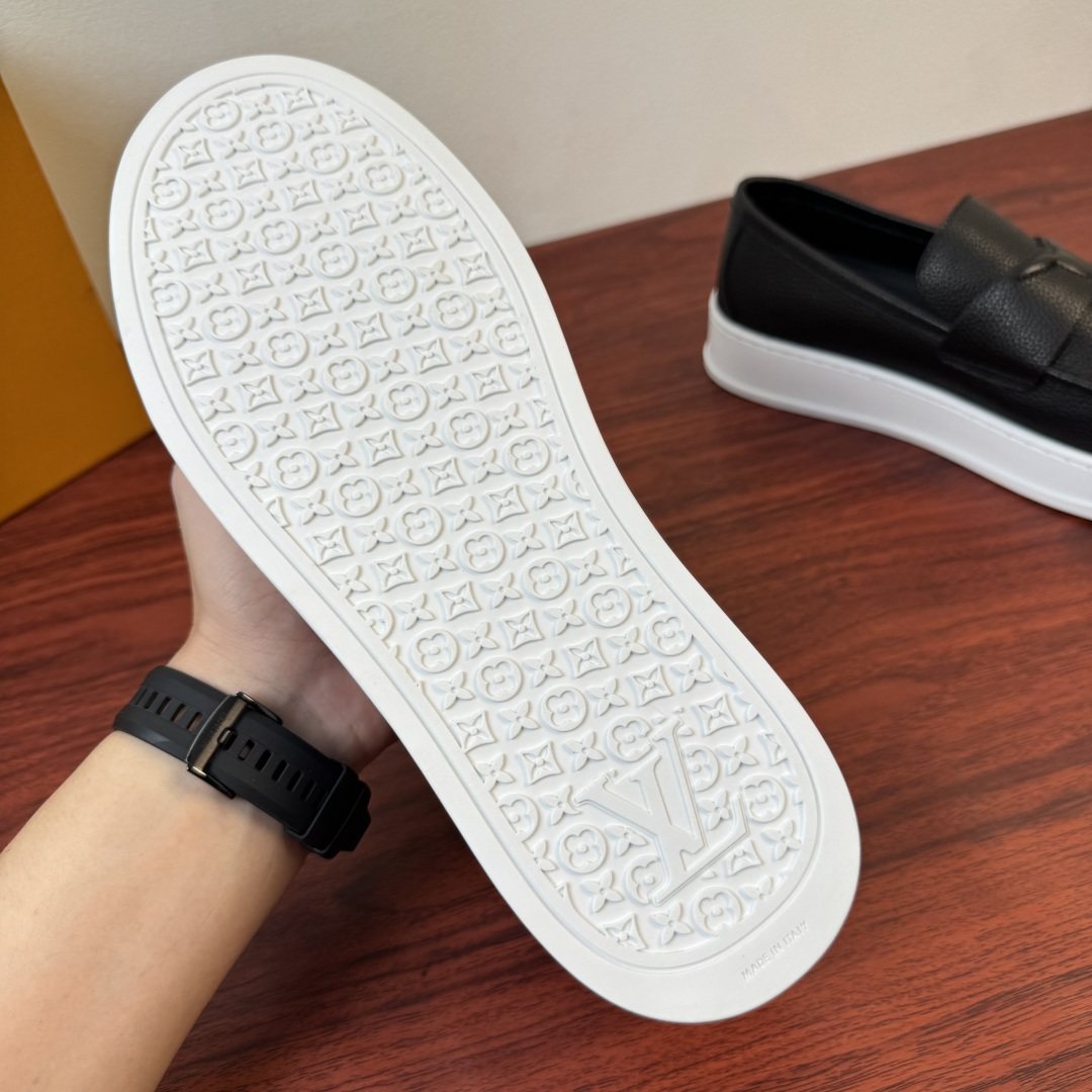 Louis Vuitton Textured Slip-On Loafers — detail