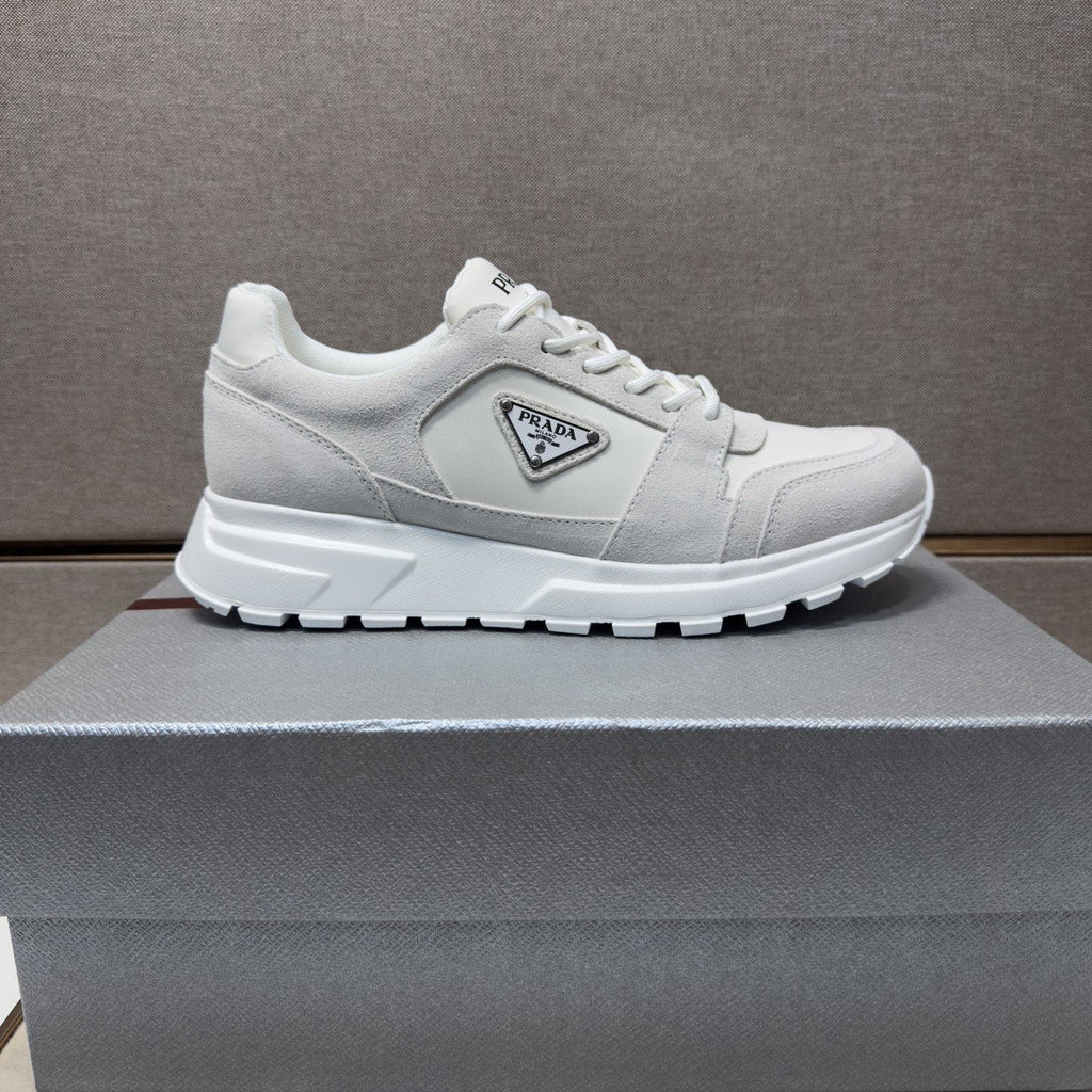 Prada Gray Panel Sneakers — front